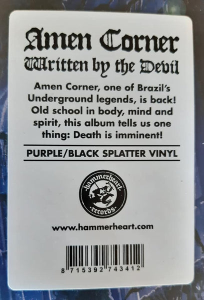 AMEN CORNER - Written By The Devil LP (Transparent Purple/Black Splatter Vinyl)