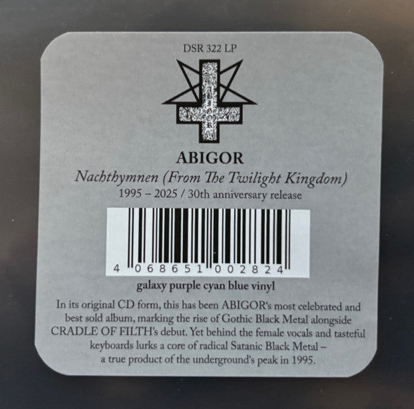 ABIGOR - Nachthymnen (From The Twilight Kingdom) LP & CD (Cyan/Purple Galaxy Vinyl)