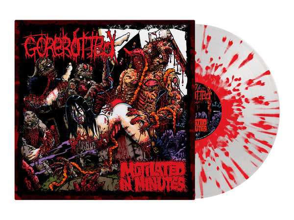 GOREROTTED - Mutilated In Minutes LP (Clear/Red Splatter Vinyl) (Pre-order)